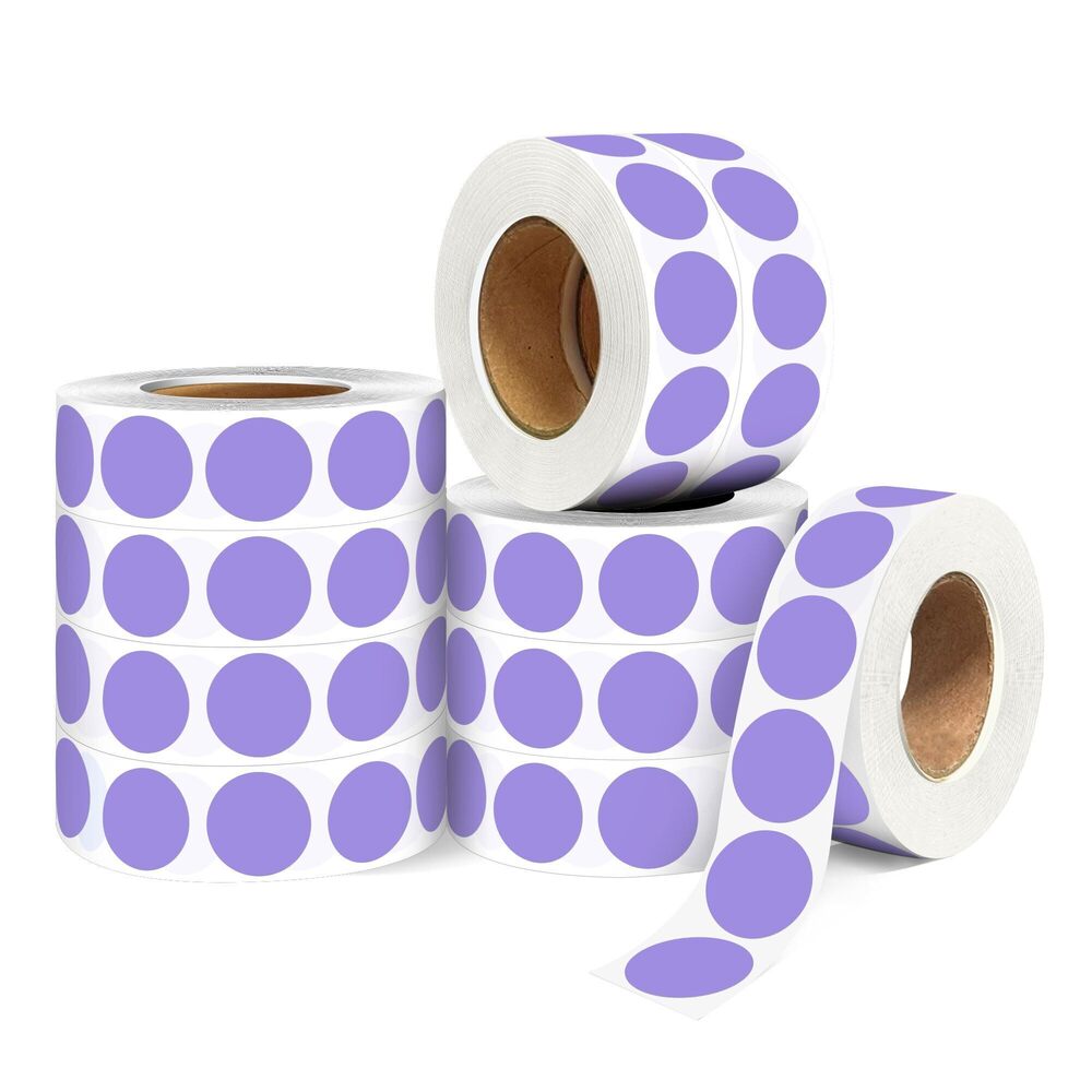 3626 ‎‎WANSTE 10Rolls 10000PCS 0.75 Inch Small Lavender Sticky Tags
